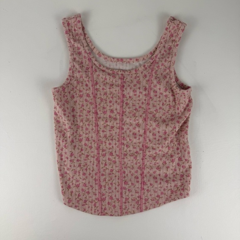 Art Class Pink Floral Tank Top